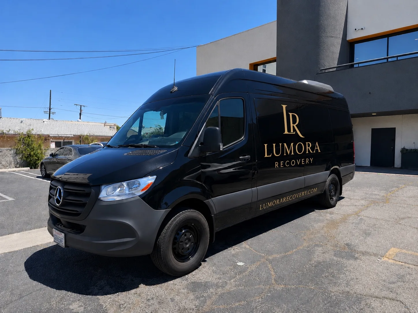 Lumora Recovery branded Mercedes transportation